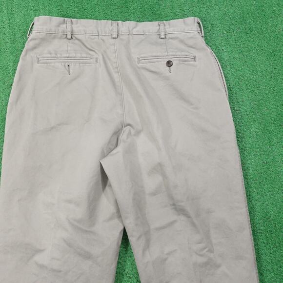 Roundtree & Yorke Pants Mens 36x32 Gray Vintage Chino Cotton Flat Front - Picture 5 of 7